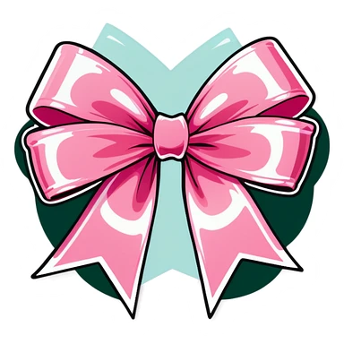 light pink ribbon bow sticker
