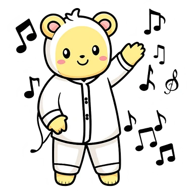 Pajamas and music sticker
