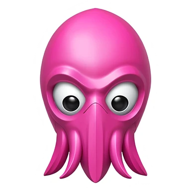 Squid Game pink guard mask with triangle shape on face, 3D style, smooth and glossy sticker