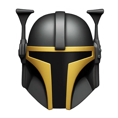 Mandalorian helmet black and yellow with antenna sticker