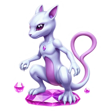 Pokemon legendary purple and pink crystal mewtwo sticker