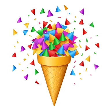 party confetti cone shooting colorful confetti sticker