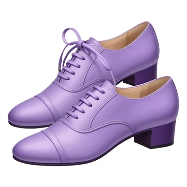 A 3D cartoon lavender-purple Formal shoes with soft texture, lace-up detail, and smooth reflections, isolated on plain background, Memoji-style. sticker