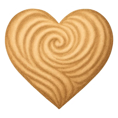 heart with a swirling sand pattern, digital illustration sticker