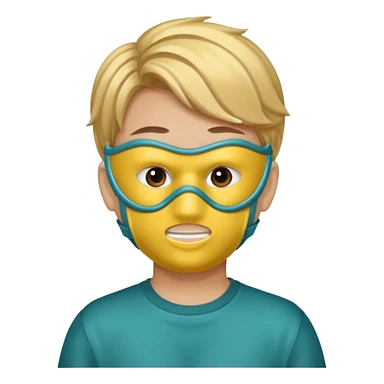 a boy wearing mask sticker