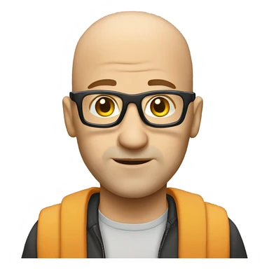 bald computer programmer sticker
