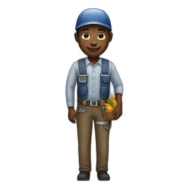 black person working at the field sticker