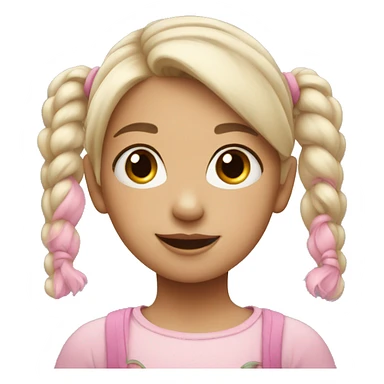 Little Girl with white-pink pigtails sticker