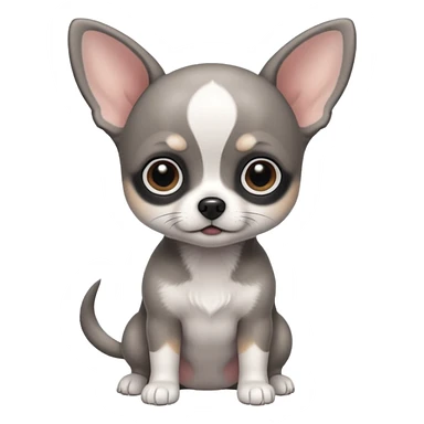 Grey - black -white baby Chihu dog sticker