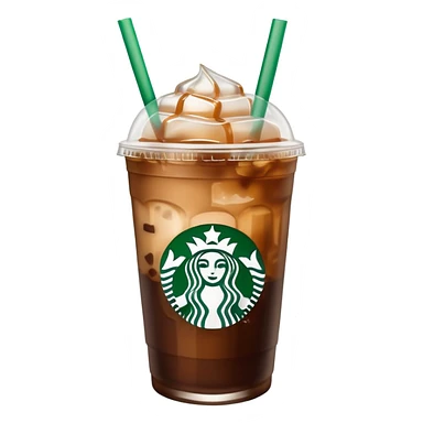 Starbuck ice coffee with ice cubes sticker