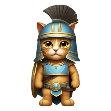 cat dressed as an greek hoplite sticker