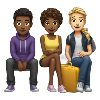 Five friends wait in airport because their flight got delayed three times sticker