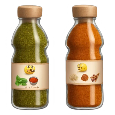3 glasses bottle with kebap spices  sticker