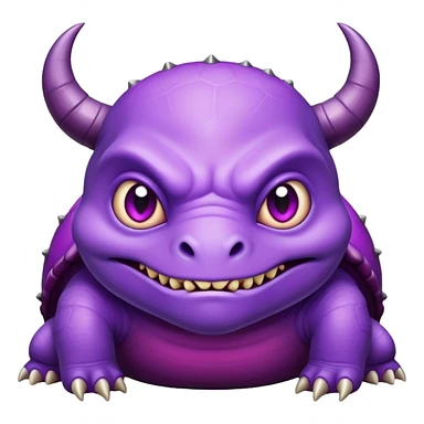 A devil in a purple turtle carapace  sticker
