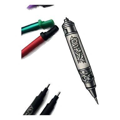 Pen tattoo machine makes a tattoo sticker