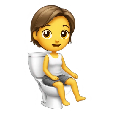 Fille au toilettes avec toilettes salles  sticker