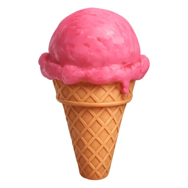 pink ice cream, digital illustration sticker