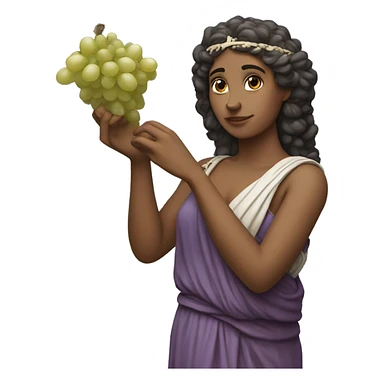 Greek Sappho holds a bunch of grapes in her hand sticker