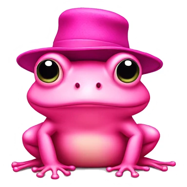 pink frog with a hat sticker