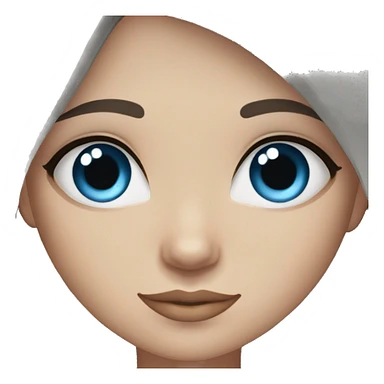 girl with straight dark brown hair and greyigh blue eyes and lashes sticker