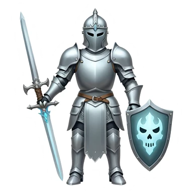 ghostly knight with armor and spectral glow sticker