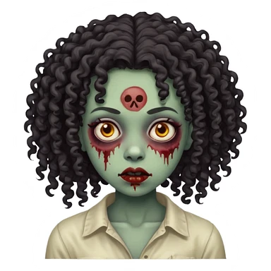 menina negra zumbis de cabelos cacheados  sticker