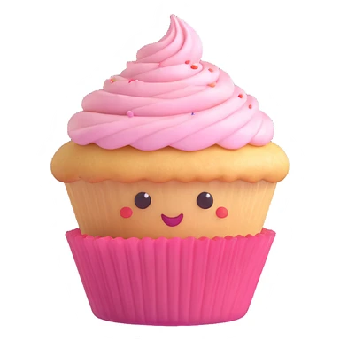 cupcake with soft shading and playful expression sticker