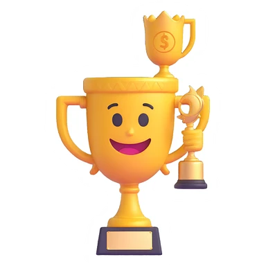 and emoji of emoji holding a trophy sticker