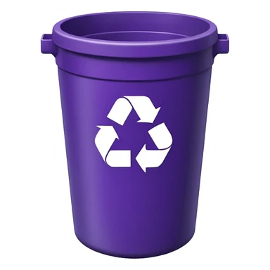 dark purple round recycle bin sticker