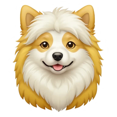 Yellow and white dog sticker