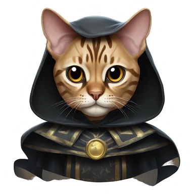Evil Bengal cat dressed as emperor palpatine sticker