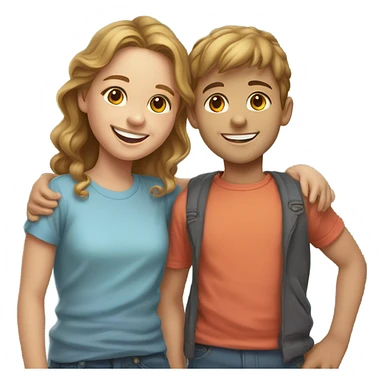happy girl and boy portrait sticker