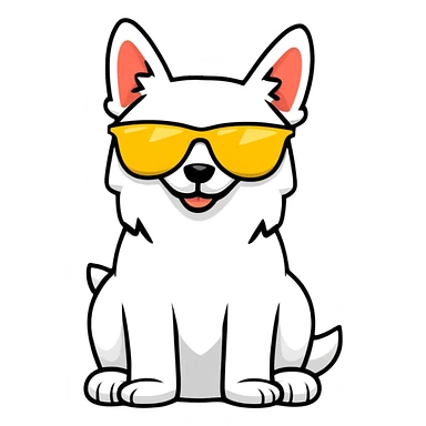dog with sunglasses sticker