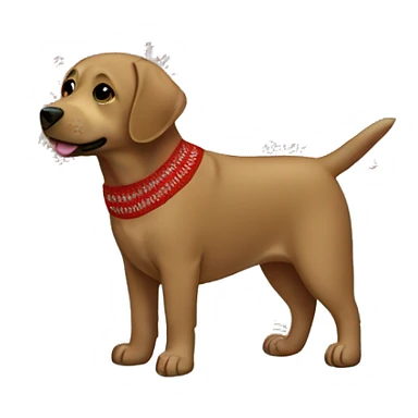 Brown Labrador wearing Christmas sweater sticker