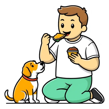 Guy eating dog sticker