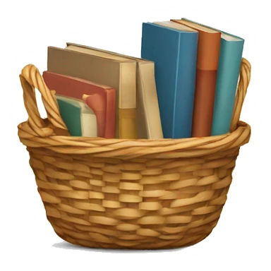 basket with books inside  sticker