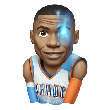 Russell Westbrook wearing a halo sticker