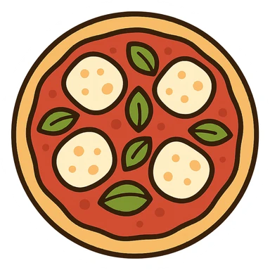 flat toon margherita pizza sticker