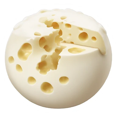 Gooey white cheese ball sticker