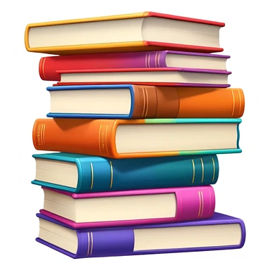 Stack of colorful books sticker