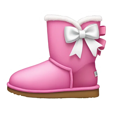 Pink uggs with a white bow sticker