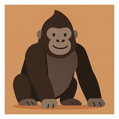 Flat design style gorilla sticker