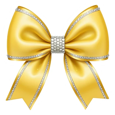 Pastel yellow bow with sparkles sticker