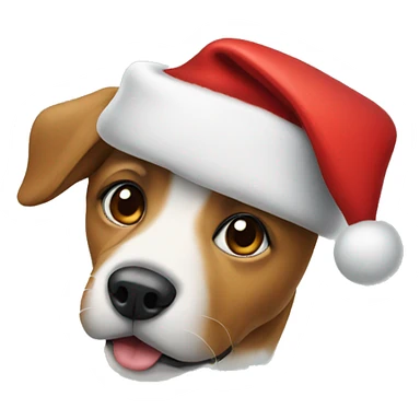 Dog wearing Santa hat sticker