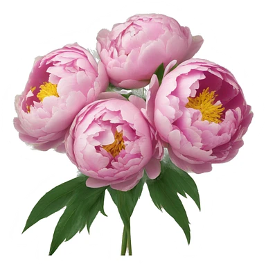 Peonies buket of flowers inside a newspaper sticker