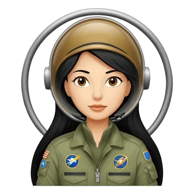 Femme cheveux long noir travaille dans le domaine de l'aéronautique sticker