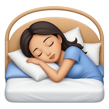 asian woman is sleep on the bed sticker