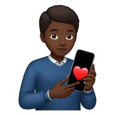 person silhouette holding a phone with a heart sticker