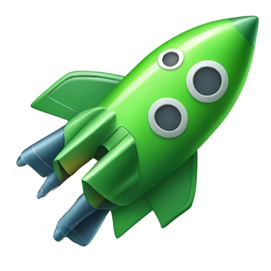 green rocket ship sticker