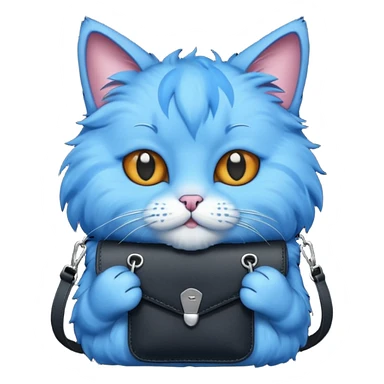 Blue cat with black bag sticker